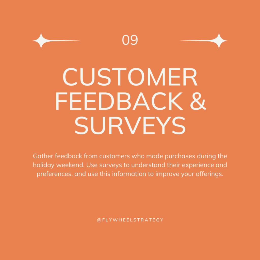Post BFCM. Customer feedback and surveys. Flywheel Strategy.