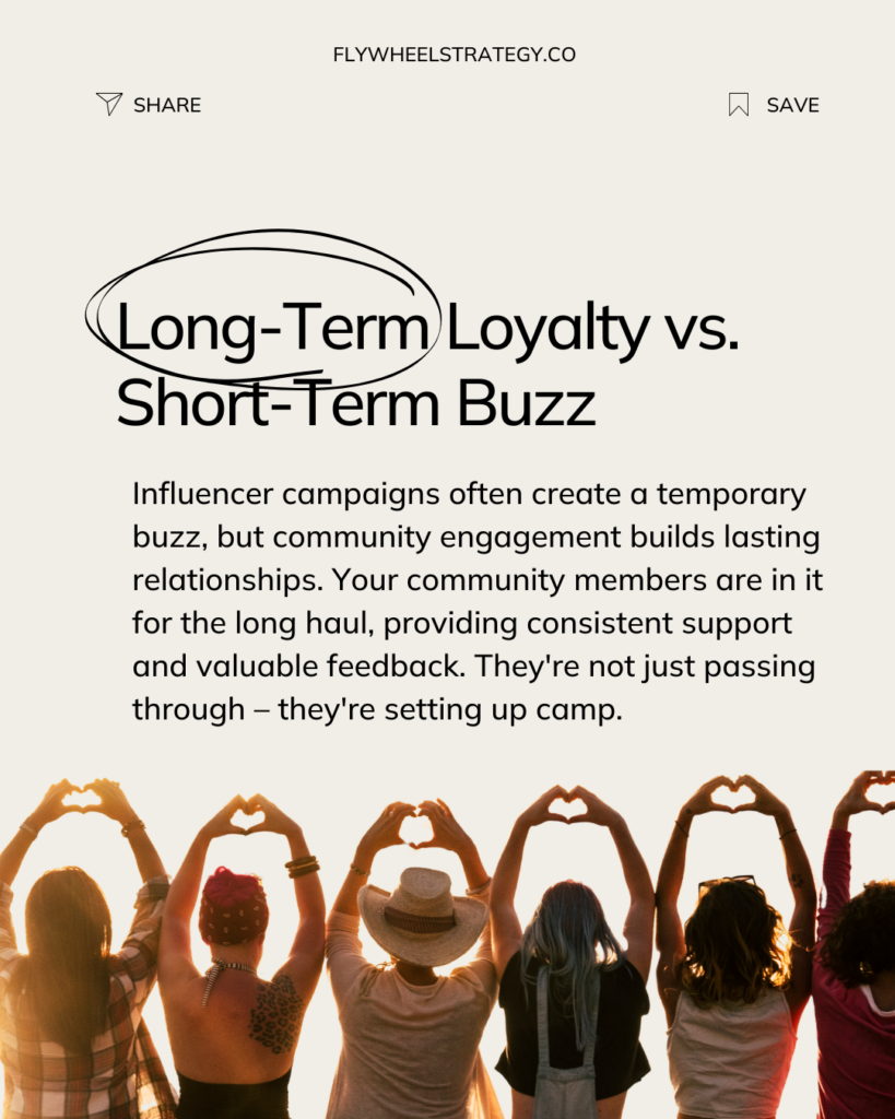 Long term loyalty vs. short term buzz. Flywheel Strategy.